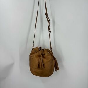 Brown Leather Bucket Bag